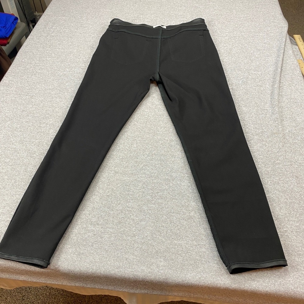 LOFT The Skinny Coated Jeans Black Faux Leather Look Pants Size 30 10 High Rise - Picture 11 of 14